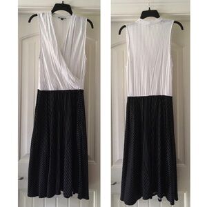 Kenneth Cole Black & White Polka Dot Dress with Pockets